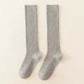Findszx | Women’s Ballet-Inspired Over-the-Knee Cotton Socks with Vertical Rib Detail for Autumn & Winter Wear