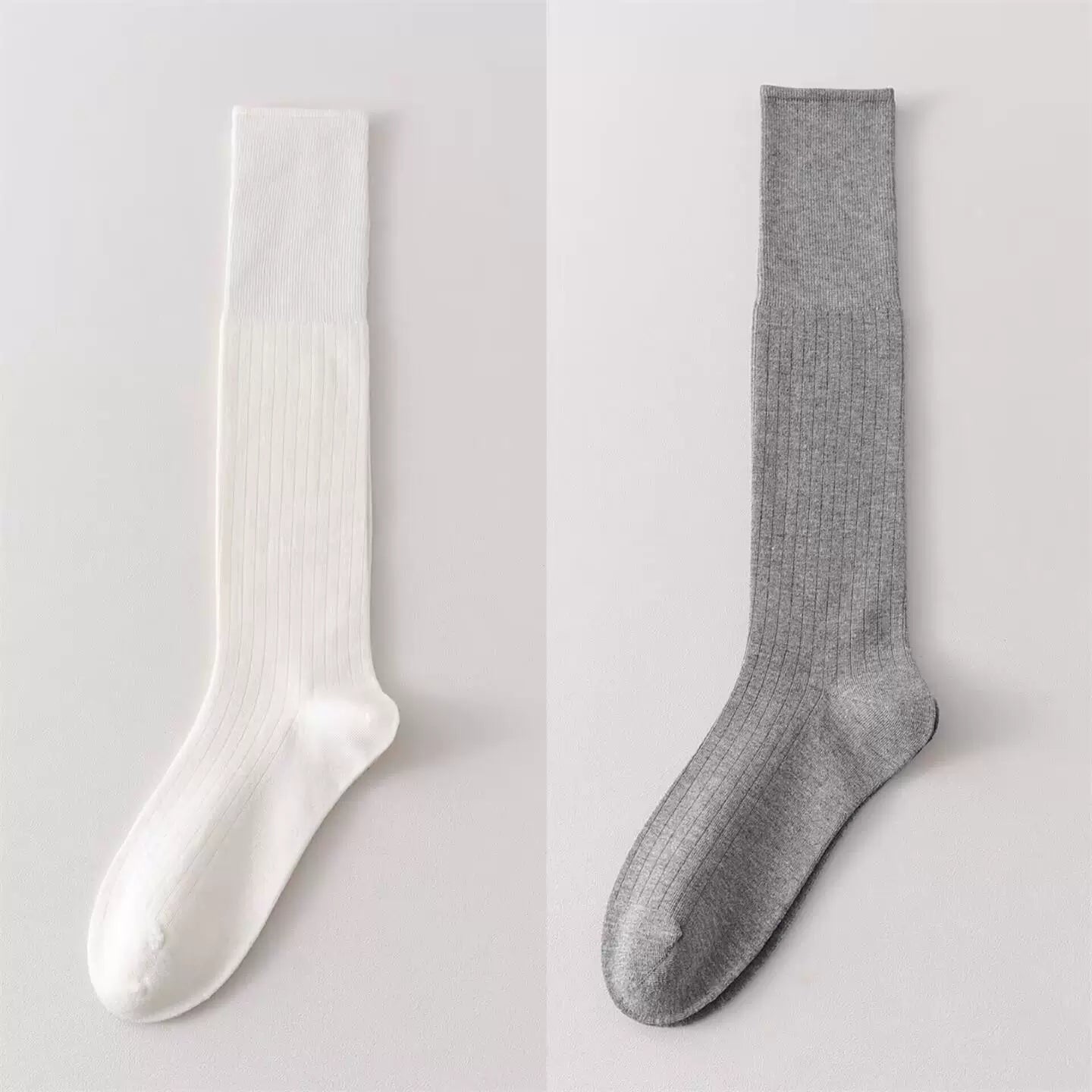 Findszx | Women’s Lightweight Wool-Blend Calf Socks in Solid Colors for Spring & Autumn Wear