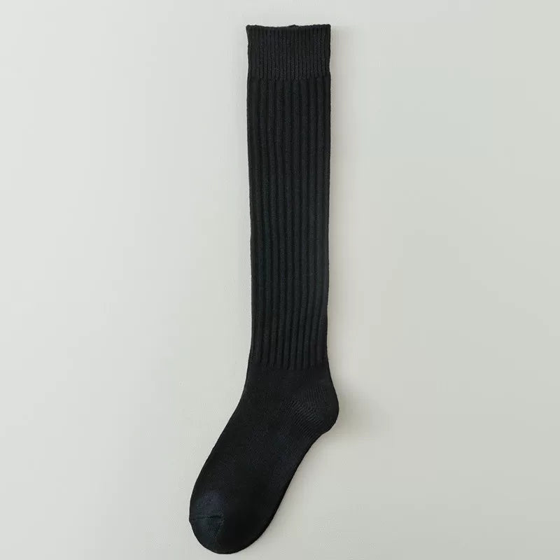 Findszx | Women’s Over-the-Knee Ribbed Cotton Socks with Soft Texture for Autumn & Winter Wear