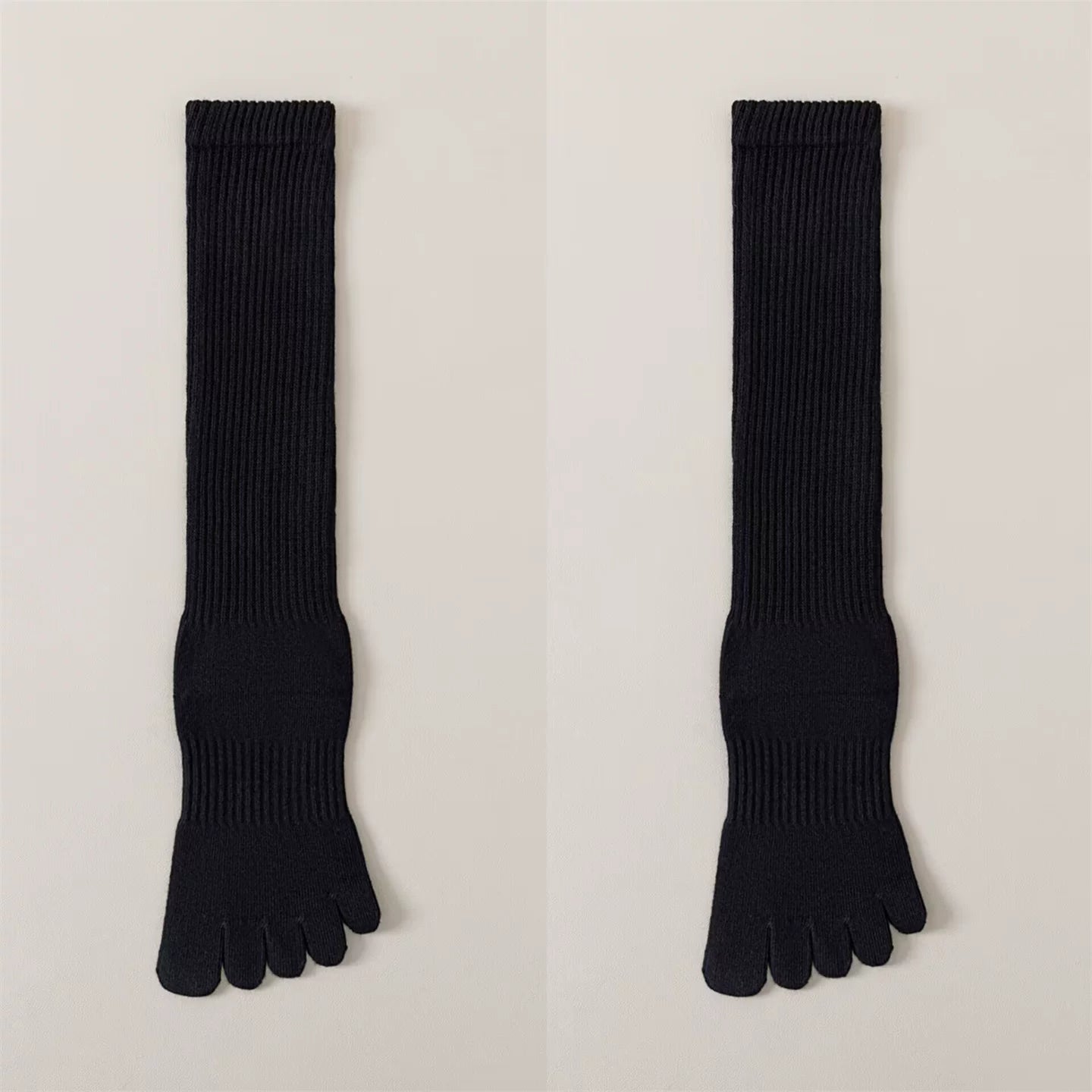 Findszx | Women’s Split-Toe Long Calf Socks in Warm Neutral Tones for Spring & Autumn Styling