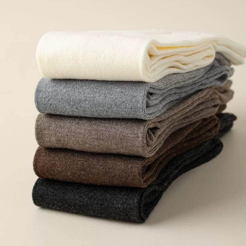 Findszx | Women’s Wool-Blend Long Calf Socks in Solid Colors for Autumn & Winter Wear