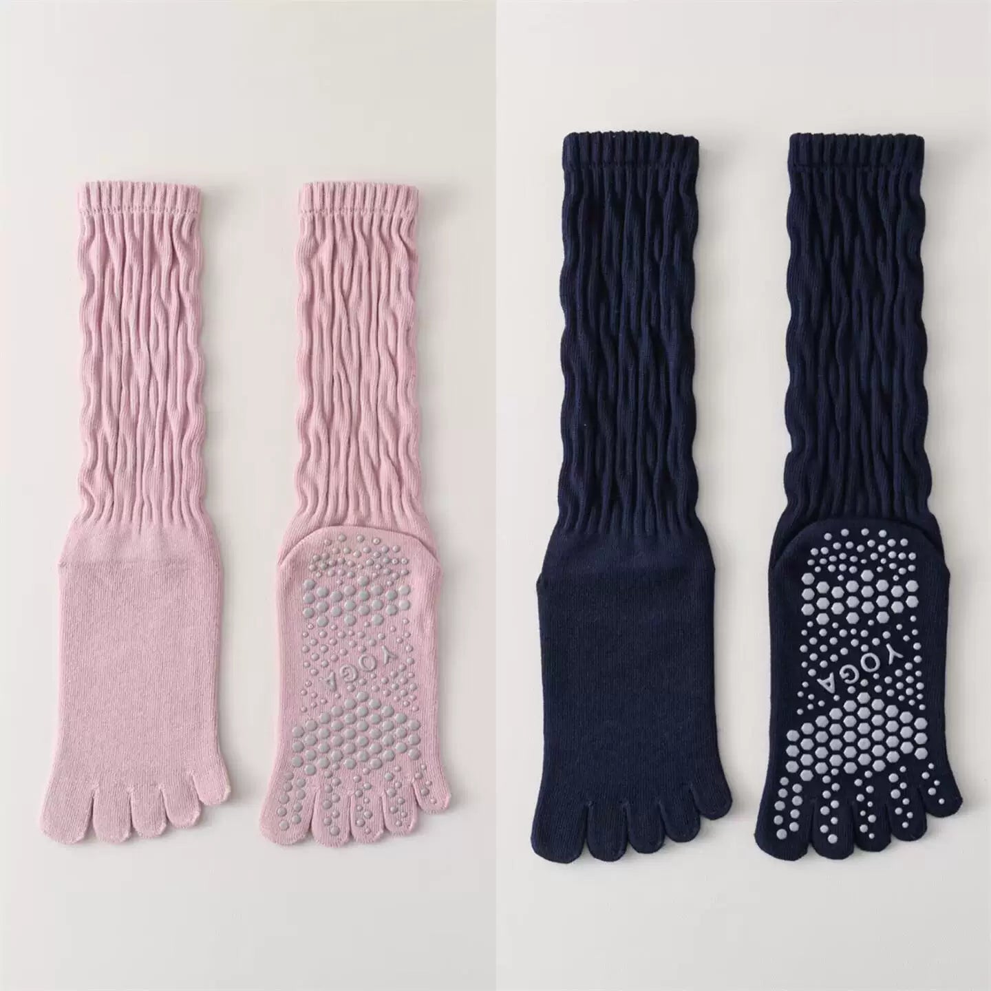 Findszx | Five-Toe Calf Socks for Yoga & Pilates Wear, Clean Minimal Design, Everyday Active Style