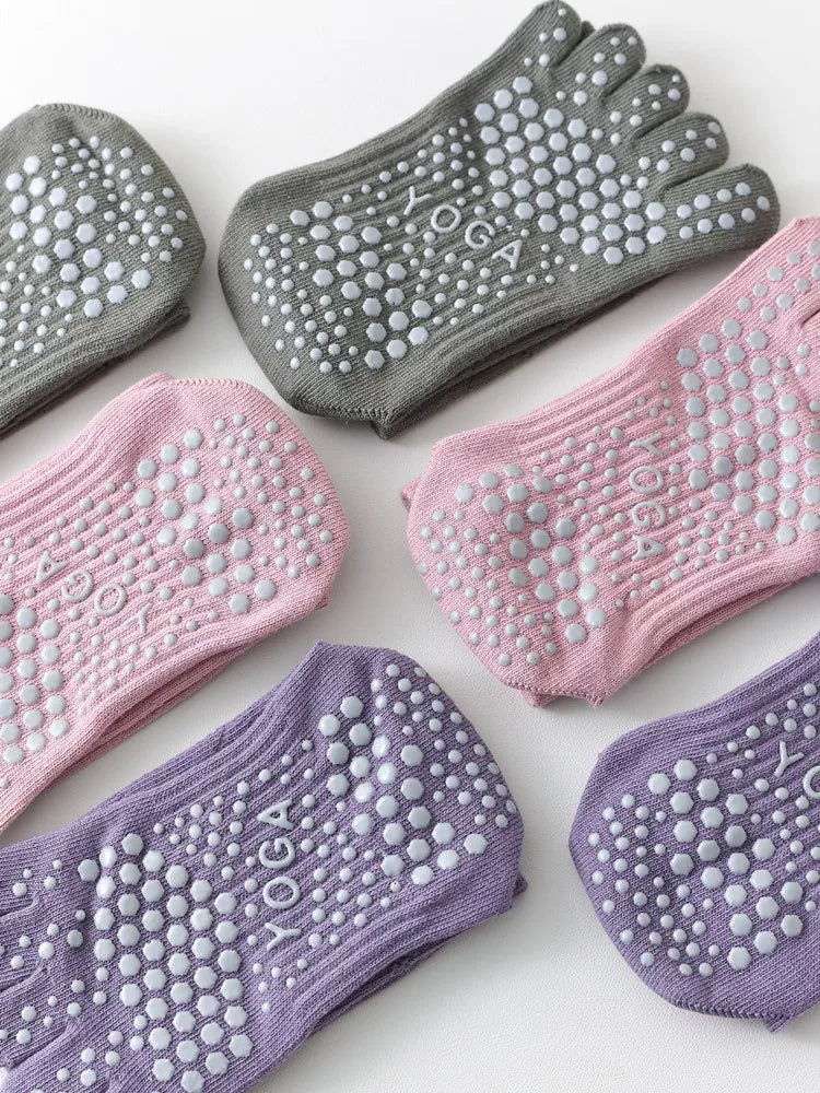 Findszx | Women’s Lightweight Long-Calf Five-Toe Yoga Socks with Grip for Pilates & Indoor Training