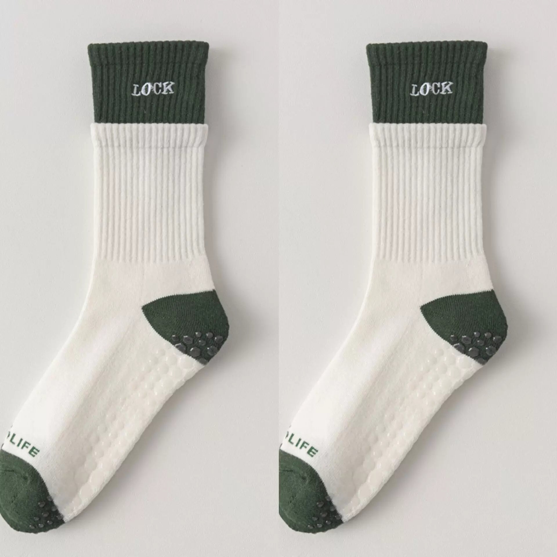 Findszx | Women’s Cushioned Mid-Calf Cotton Yoga Socks with Grip for Pilates & Indoor Fitness