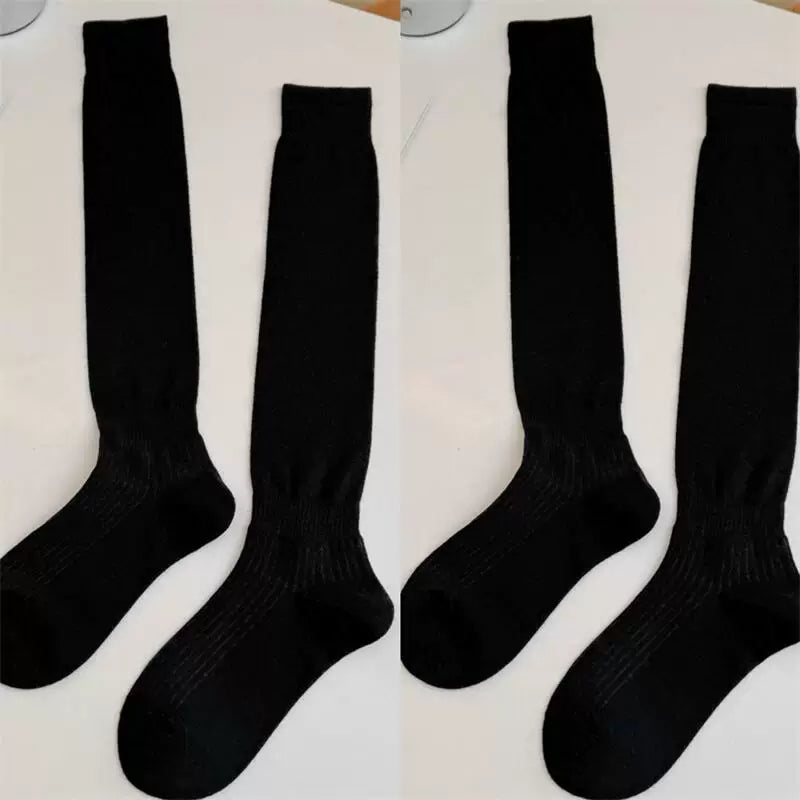 Findszx | Relaxed-Fit Knee-Length Socks for Women, Solid Color Design, Spring & Summer Everyday Style