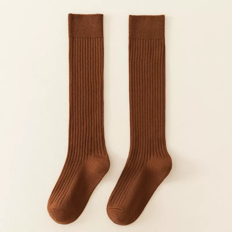 Autumn And Winter Ballet Wide Calf Socks For Women, Korean Version Jk Thickened Long Over-The-Knee Socks, Slim Vertical Strips, Non-Slip High Socks, Cotton