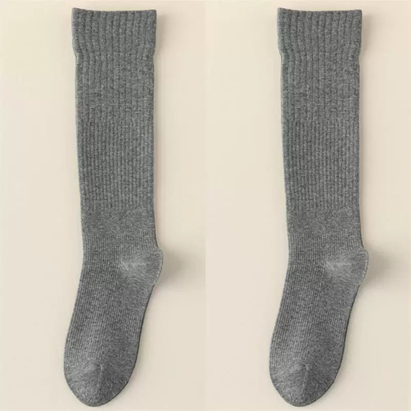 Findszx | Women’s Striped Knee-Length Cotton Socks with Seamless Knit for Spring & Autumn Wear
