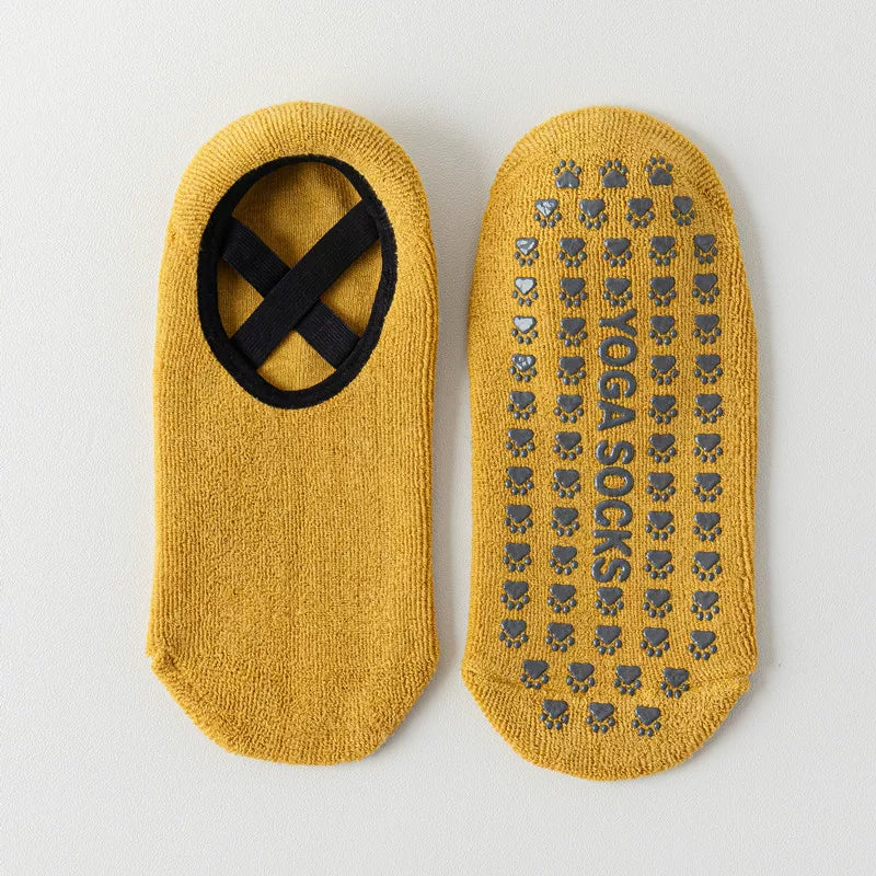 Findszx | Women’s Low-Cut Terry Cotton Yoga Socks with Grip for Pilates, Dance & Indoor Fitness