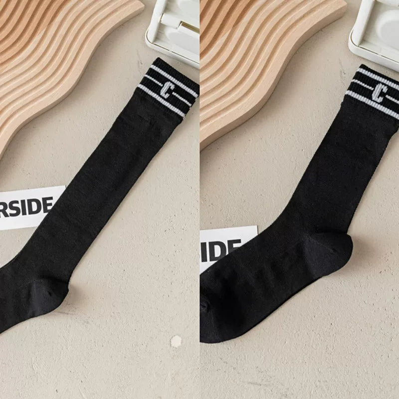 Findszx | Women’s Ultra-Light Mid-Calf Mesh Cotton Socks with Letter Detail for Spring & Summer Wear