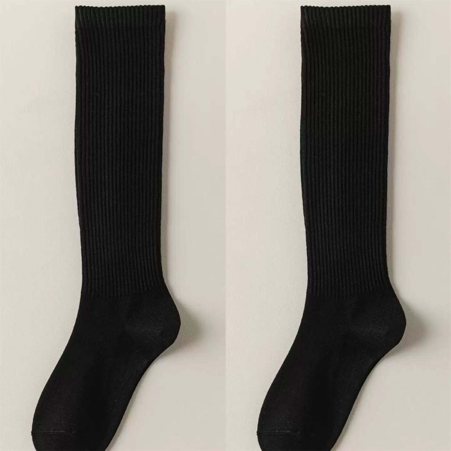 Findszx | Women’s Warm Wool-Blend Knee-High Socks with Striped Design for Autumn & Winter Wear