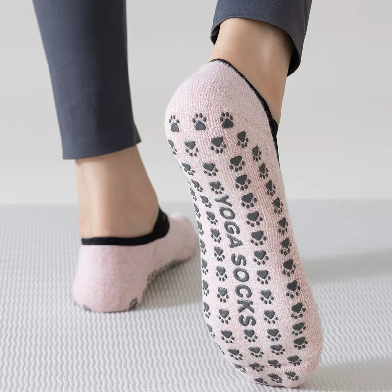 Findszx | Women’s Low-Cut Terry Cotton Yoga Socks with Grip for Pilates, Dance & Indoor Fitness