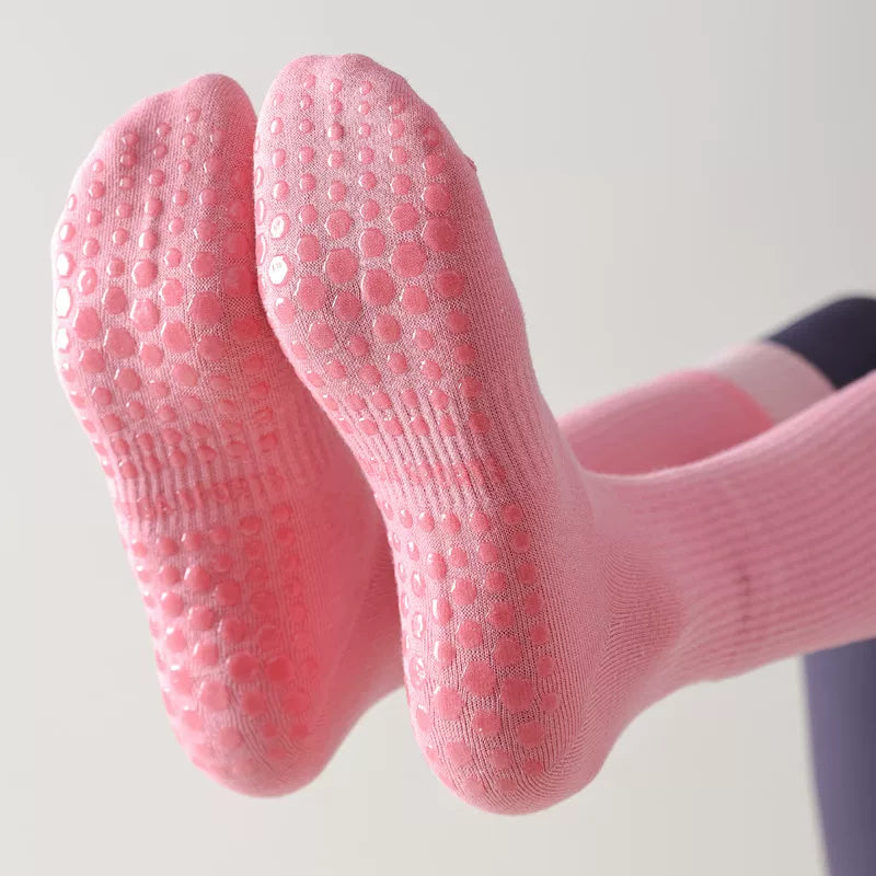 Findszx | Long Calf Yoga Socks with Double-Cuff Design, Indoor Activity & Pilates Wear