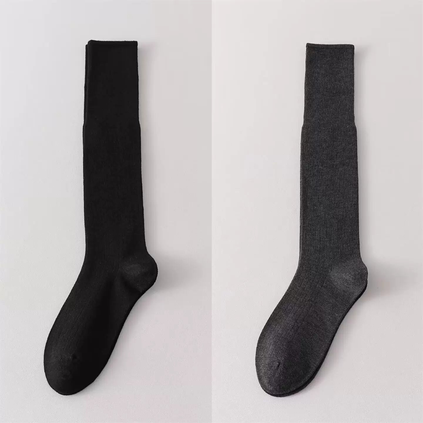 Findszx | Women’s Lightweight Wool-Blend Calf Socks in Solid Colors for Spring & Autumn Wear