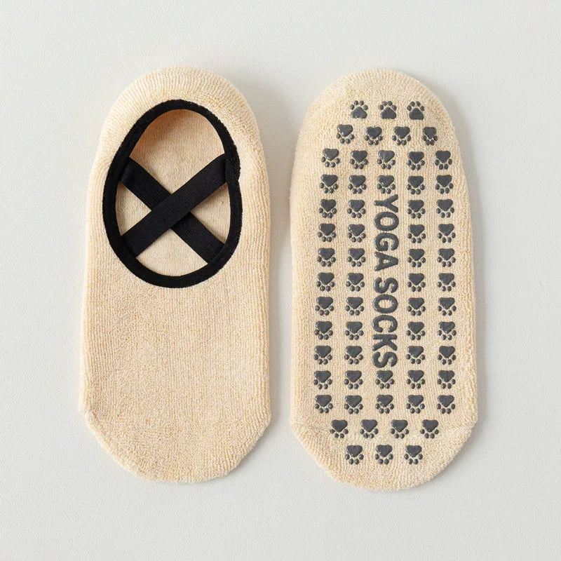 Findszx | Women’s Low-Cut Terry Cotton Yoga Socks with Grip for Pilates, Dance & Indoor Fitness