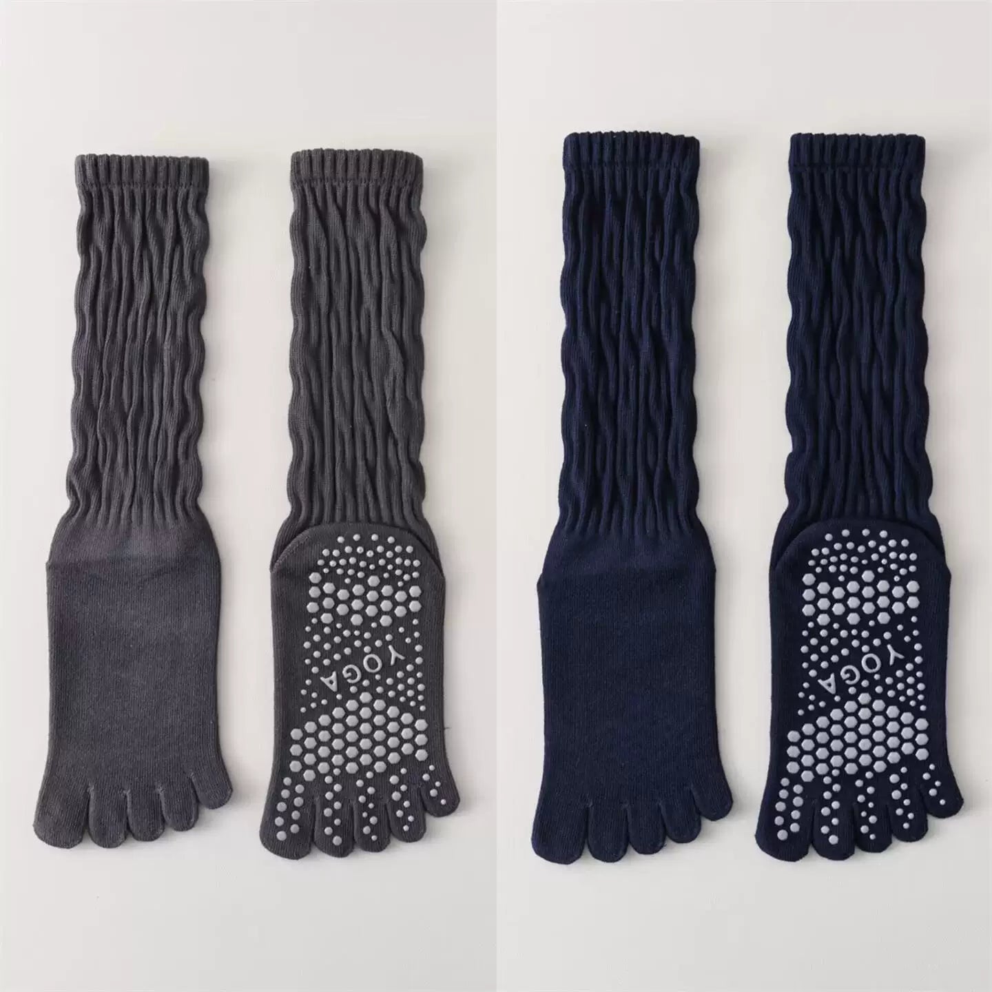 Findszx | Five-Toe Calf Socks for Yoga & Pilates Wear, Clean Minimal Design, Everyday Active Style