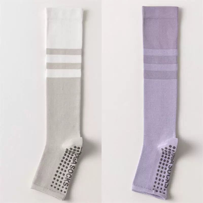 Findszx | Women’s Open-Toe Mid-Calf Yoga Socks with Grip for Pilates & Indoor Fitness