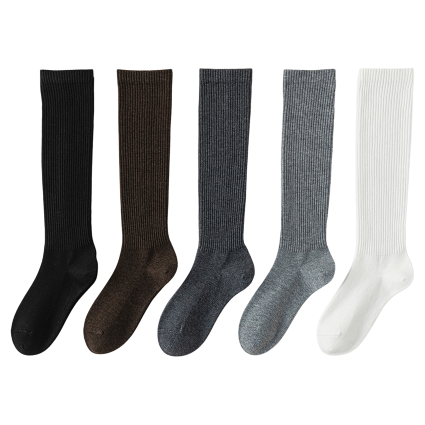 Findszx | Women’s Warm Wool-Blend Knee-High Socks with Striped Design for Autumn & Winter Wear