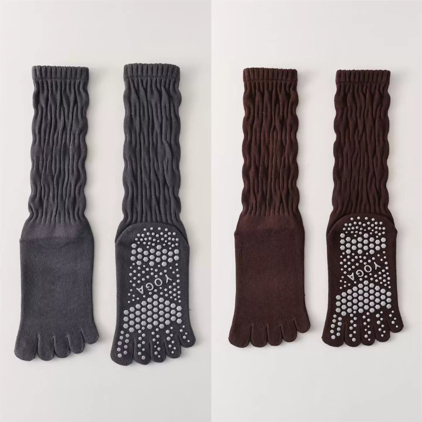 Findszx | Five-Toe Calf Socks for Yoga & Pilates Wear, Clean Minimal Design, Everyday Active Style