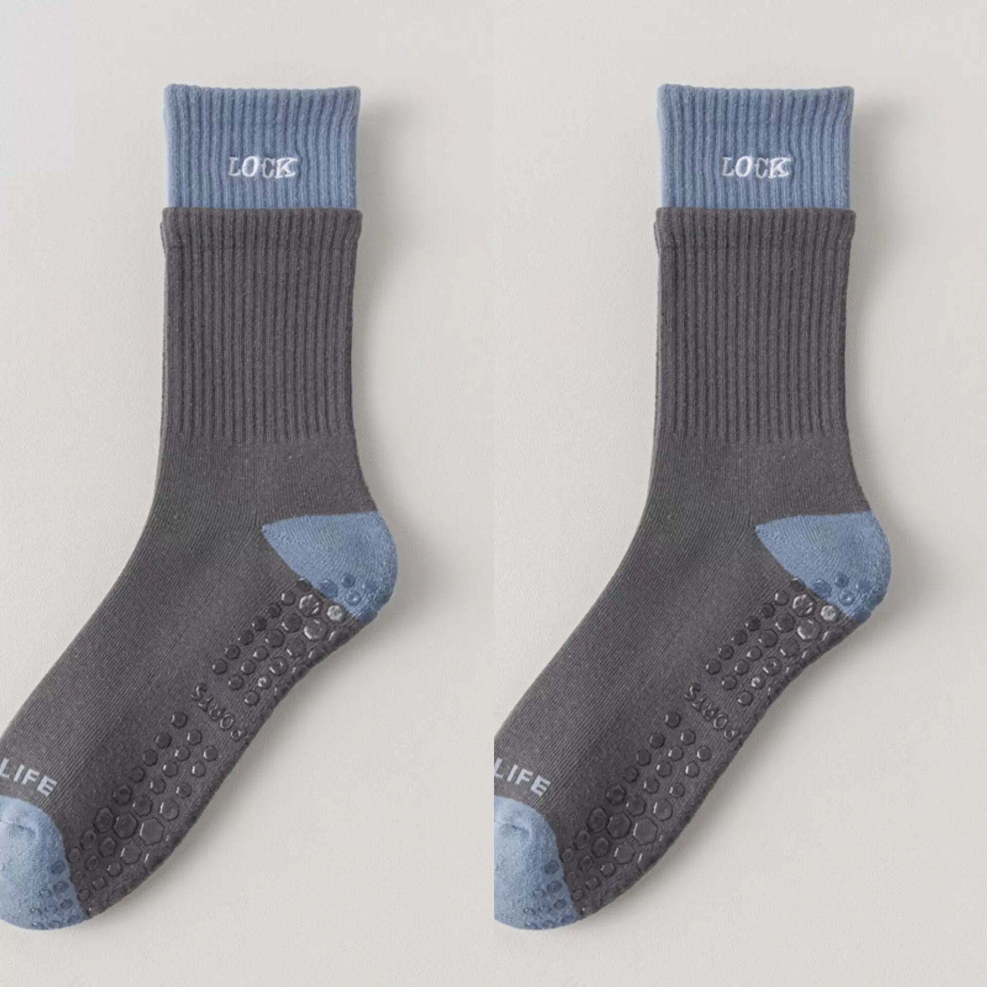 Findszx | Women’s Cushioned Mid-Calf Cotton Yoga Socks with Grip for Pilates & Indoor Fitness