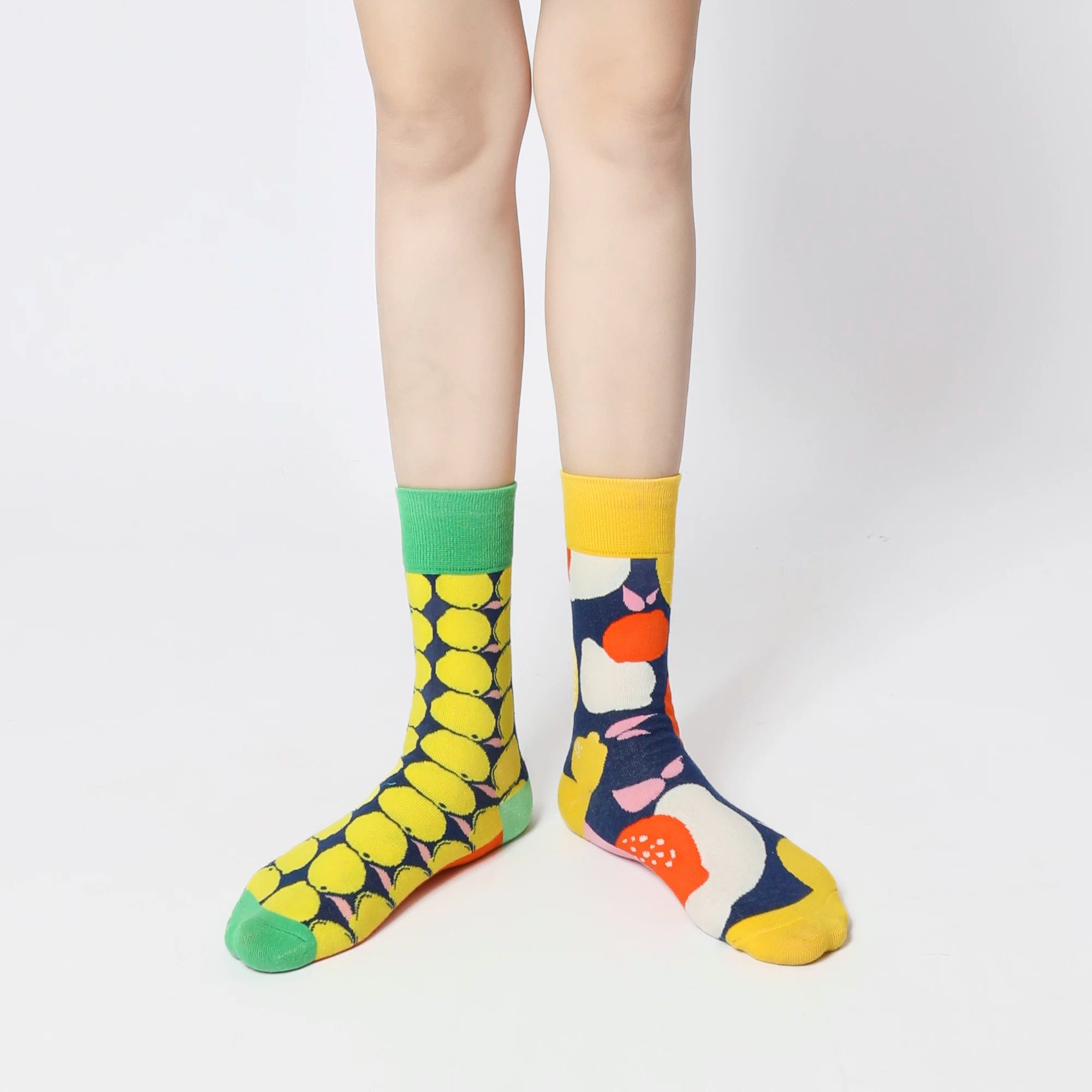 Findszx | Women’s Asymmetrical Mid-Calf Cotton Socks with Modern Design for Everyday Wear