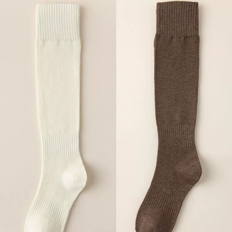 Findszx | Women’s Wool-Blend Long Calf Socks in Solid Colors for Autumn & Winter Wear