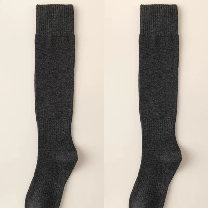 Findszx | Women’s Wool-Blend Long Calf Socks in Solid Colors for Autumn & Winter Wear