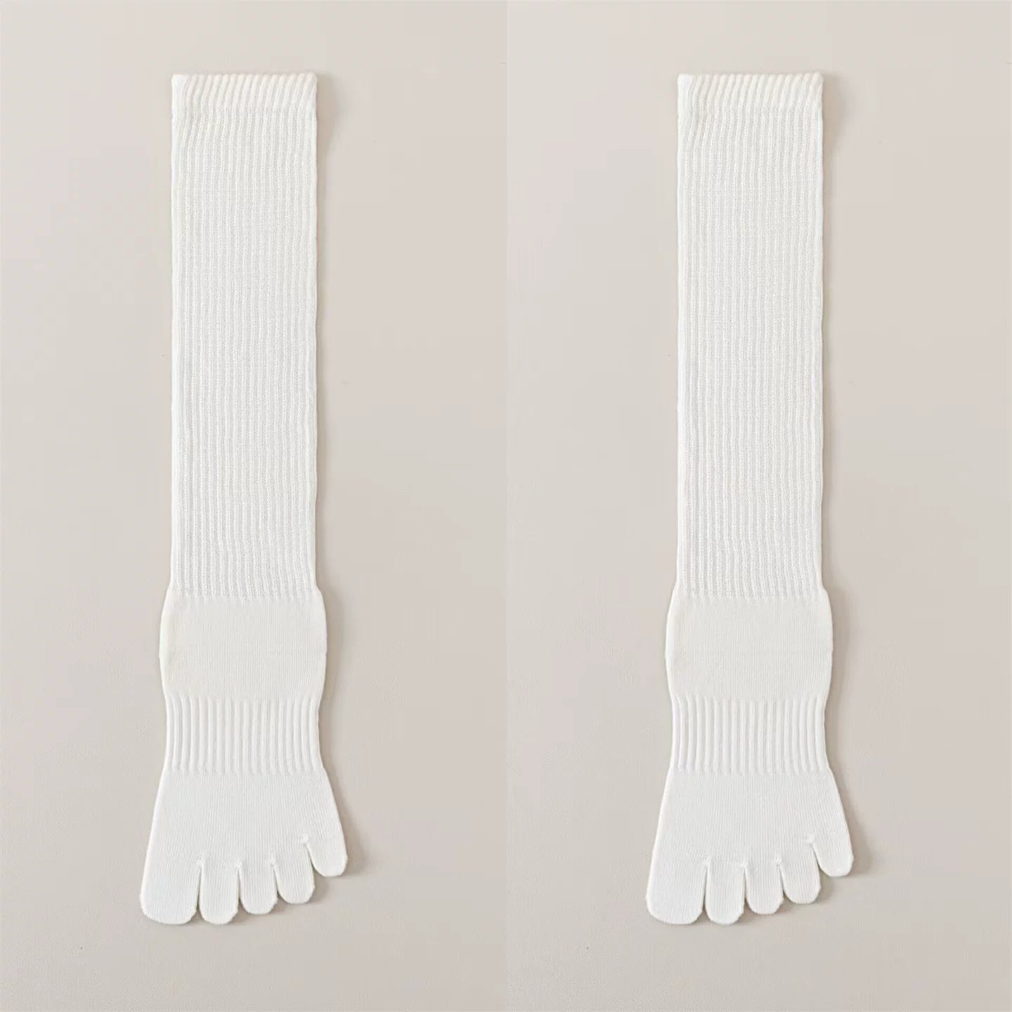Findszx | Women’s Split-Toe Long Calf Socks in Warm Neutral Tones for Spring & Autumn Styling