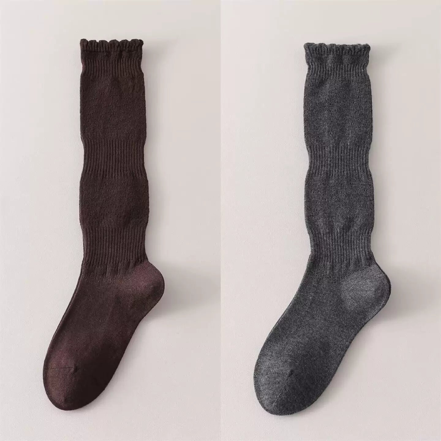 Findszx | Women’s Merino Wool Lace Calf Socks with Open-Knit Texture for Everyday Fashion Wear
