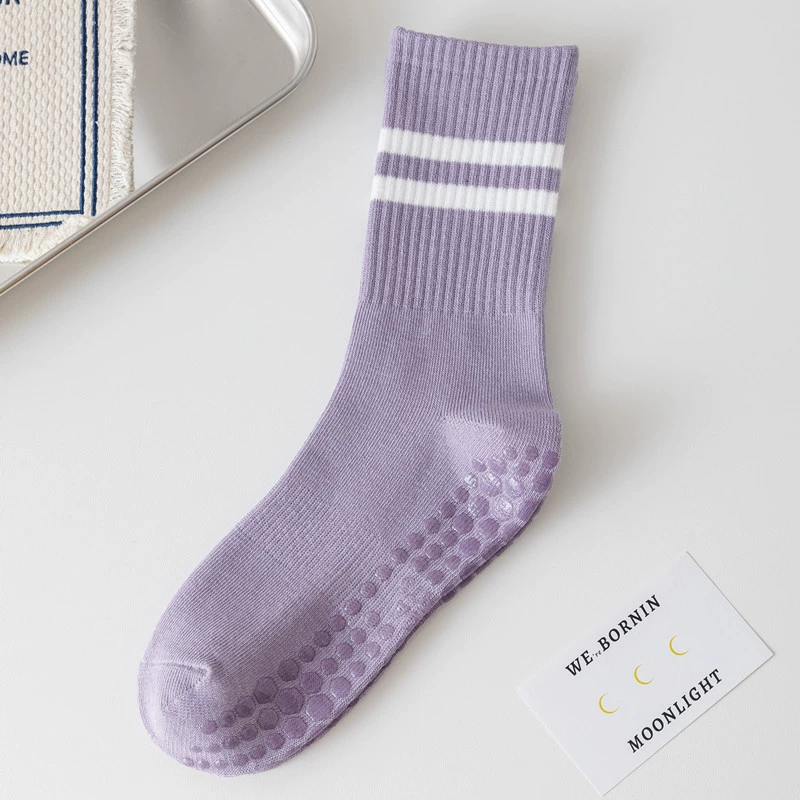 Findszx | Women’s Solid Color Mid-Calf Yoga Socks with Grip for Pilates & Indoor Fitness