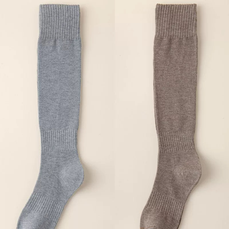 Findszx | Women’s Wool-Blend Long Calf Socks in Solid Colors for Autumn & Winter Wear
