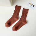 Findszx | Striped Mid-Calf Cotton Socks for Women, Lightweight Distressed Detail, Spring & Autumn Casual Wear