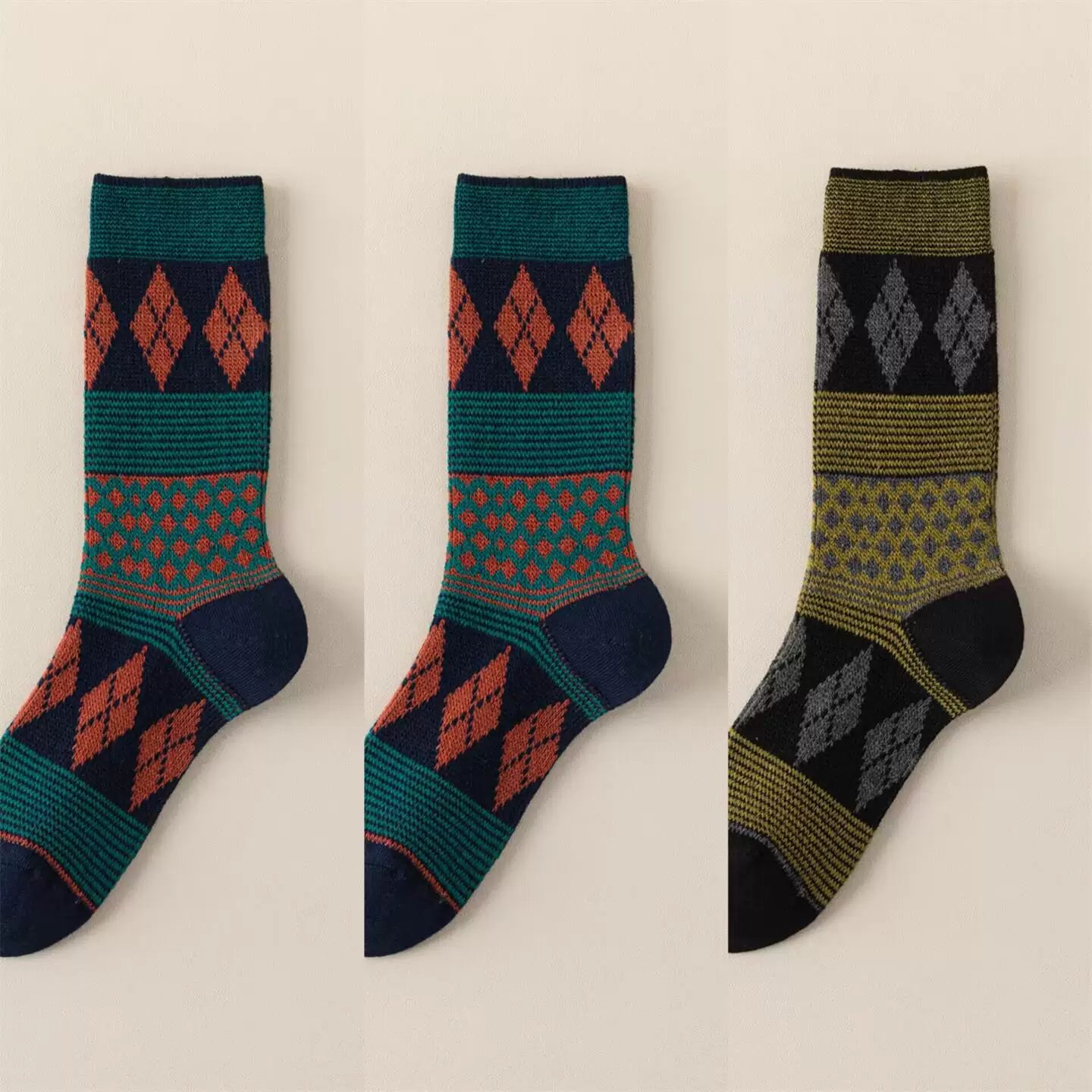 Findszx | Women’s Double-Knit Mid-Calf Cotton Socks with Soft Pile Texture for Spring & Autumn Wear