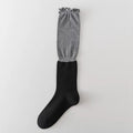 Findszx | Lace-Trim Color-Block Calf Socks for Women, Lightweight Spliced Design, Spring & Summer Daily Style