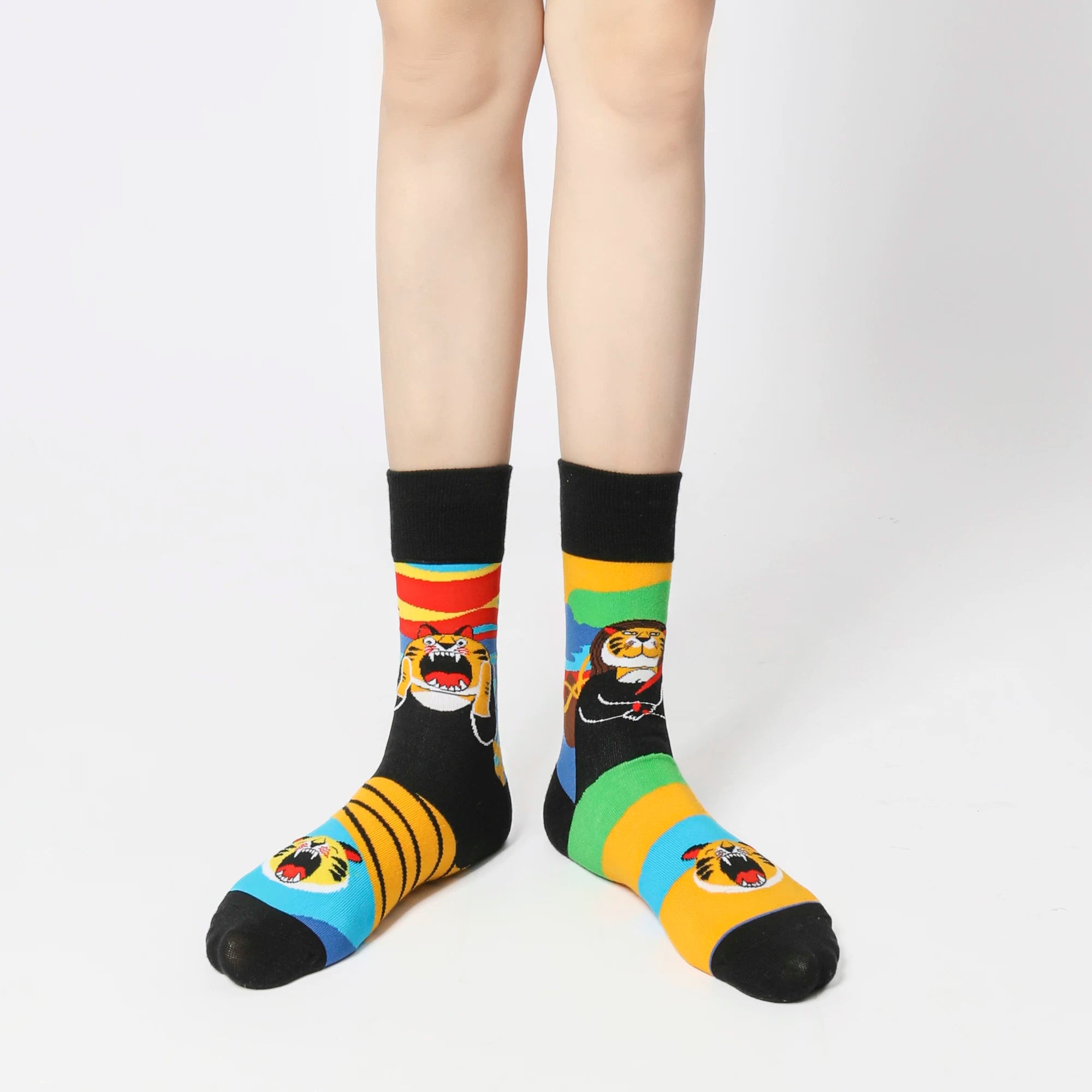 Findszx | Women’s Asymmetrical Mid-Calf Cotton Socks with Modern Design for Everyday Wear