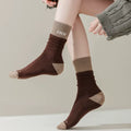 Findszx | Women’s Double-Layer Mid-Calf Cotton Socks with Ruffled Trim and Letter Detail for Autumn & Winter Wear