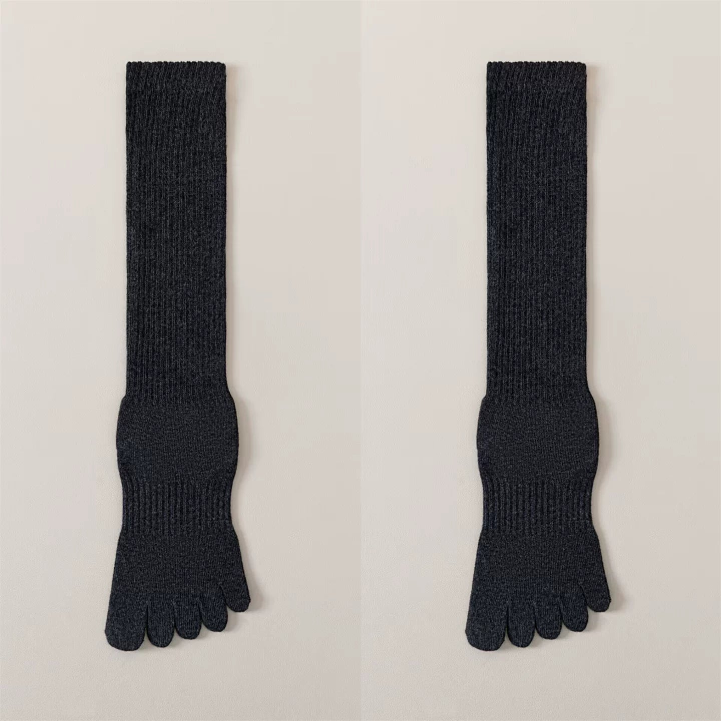 Findszx | Women’s Split-Toe Long Calf Socks in Warm Neutral Tones for Spring & Autumn Styling