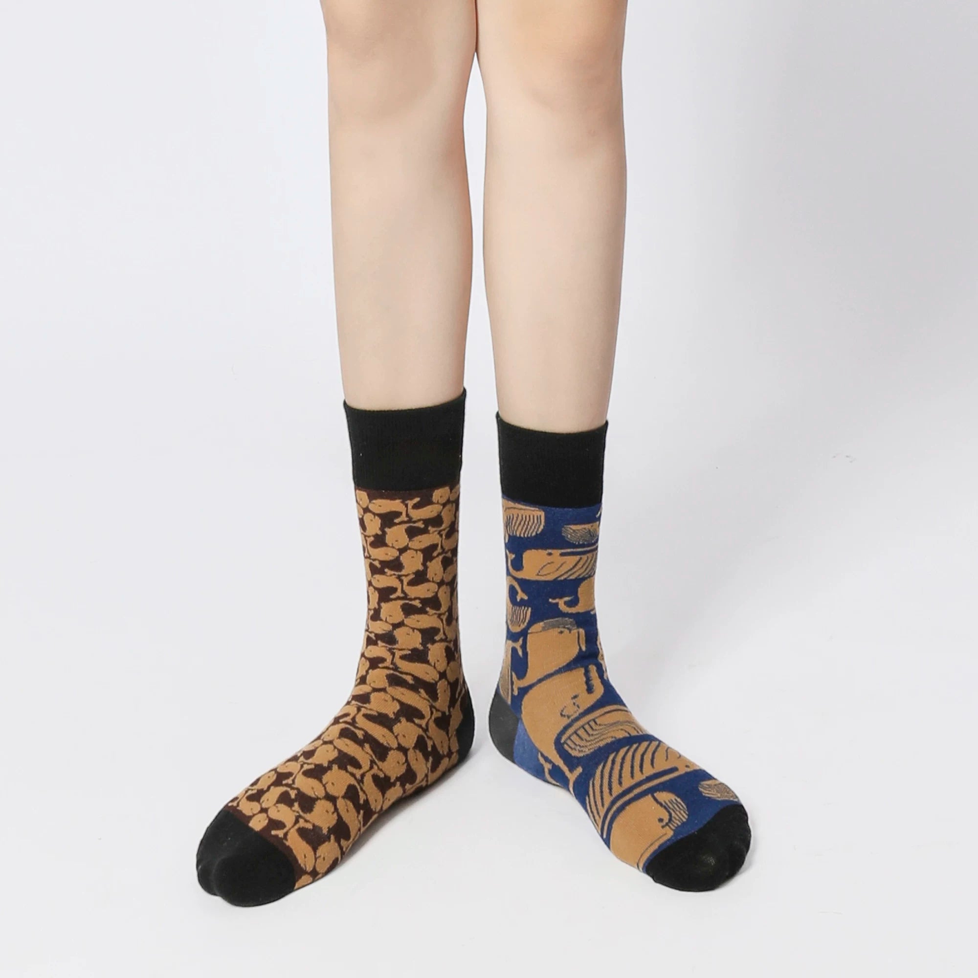Findszx | Women’s Asymmetrical Mid-Calf Cotton Socks with Modern Design for Everyday Wear