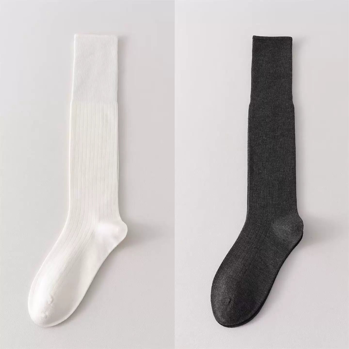 Findszx | Women’s Lightweight Wool-Blend Calf Socks in Solid Colors for Spring & Autumn Wear