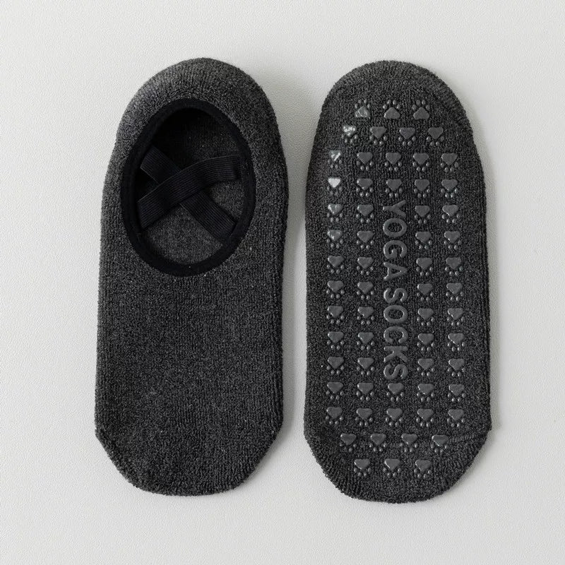 Findszx | Women’s Low-Cut Terry Cotton Yoga Socks with Grip for Pilates, Dance & Indoor Fitness