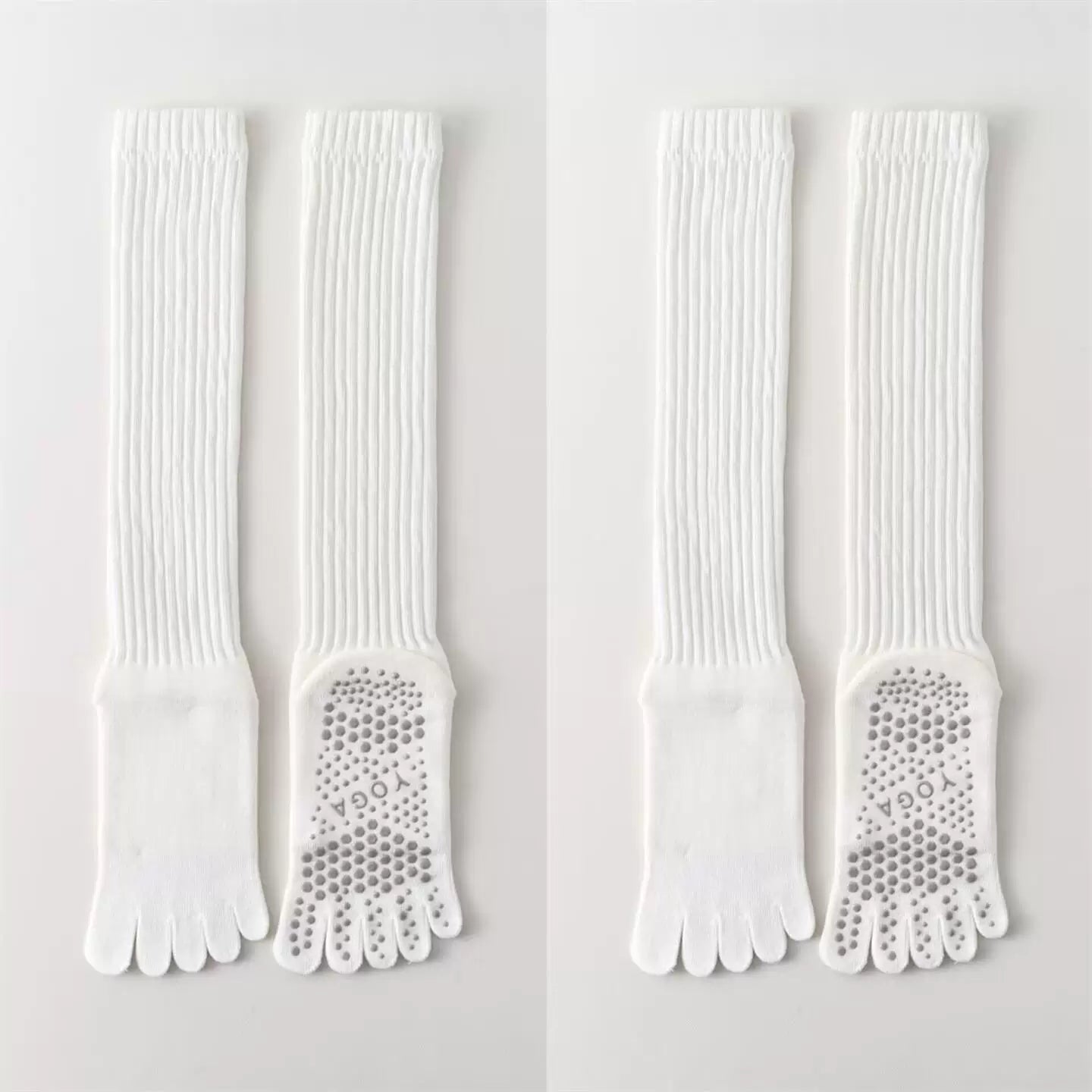 Findszx | Women’s Warm Long-Calf Five-Toe Yoga Socks with Grip for Pilates & Indoor Fitness