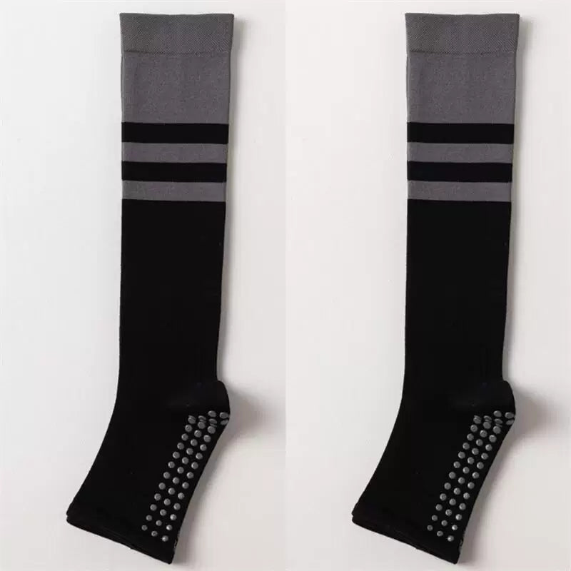 Findszx | Women’s Open-Toe Mid-Calf Yoga Socks with Grip for Pilates & Indoor Fitness