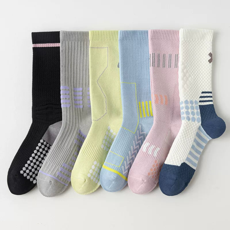 Findszx | Women’s Cushioned Mid-Calf Cotton Sports Socks for Indoor Fitness & Daily Training