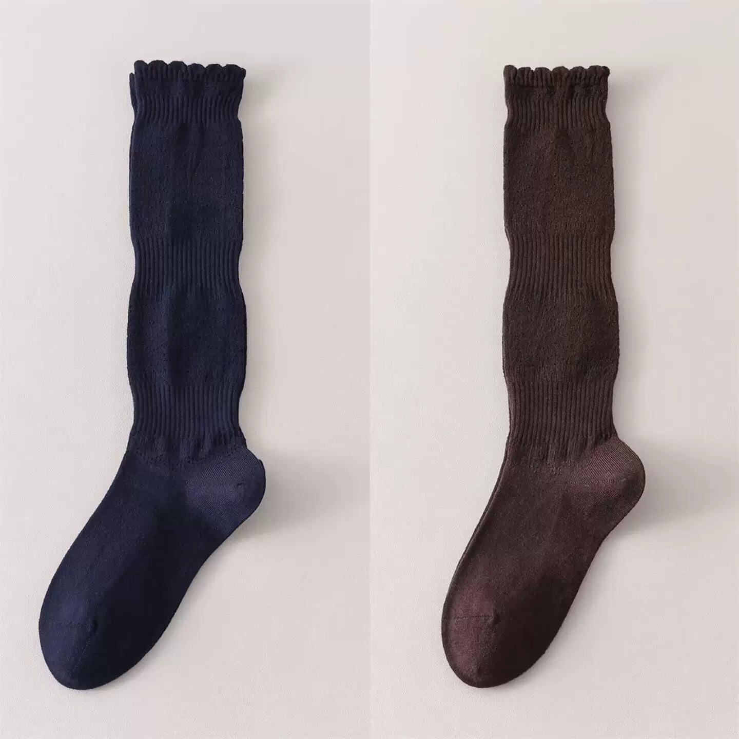 Findszx | Women’s Merino Wool Lace Calf Socks with Open-Knit Texture for Everyday Fashion Wear