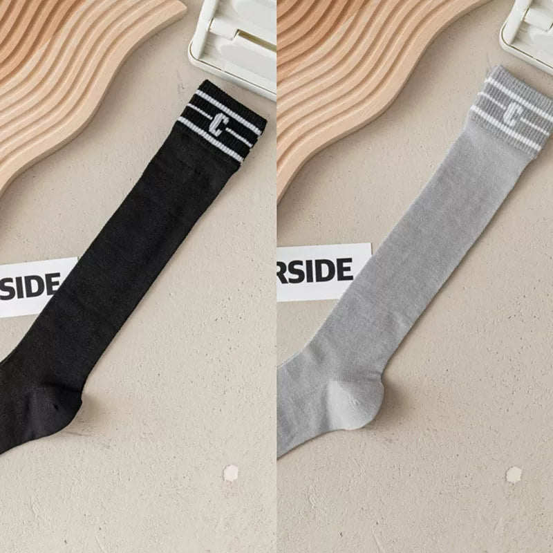 Findszx | Women’s Ultra-Light Mid-Calf Mesh Cotton Socks with Letter Detail for Spring & Summer Wear