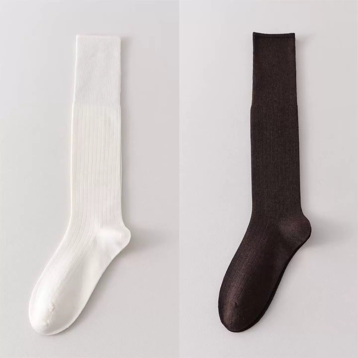 Findszx | Women’s Lightweight Wool-Blend Calf Socks in Solid Colors for Spring & Autumn Wear