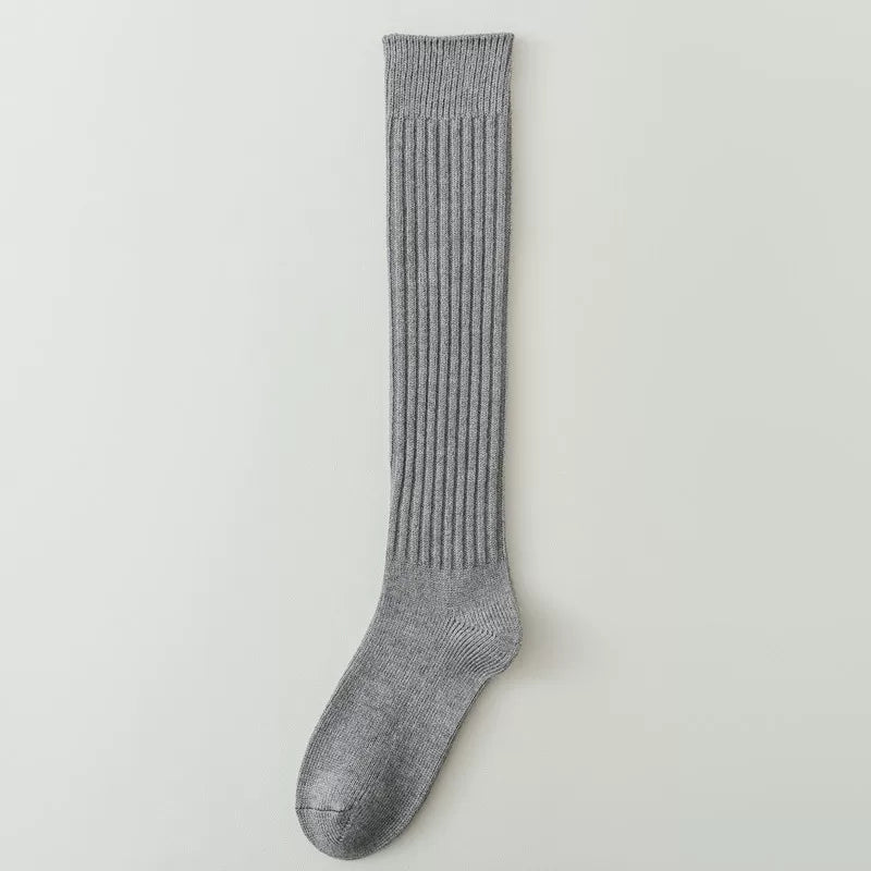 Findszx | Women’s Over-the-Knee Ribbed Cotton Socks with Soft Texture for Autumn & Winter Wear
