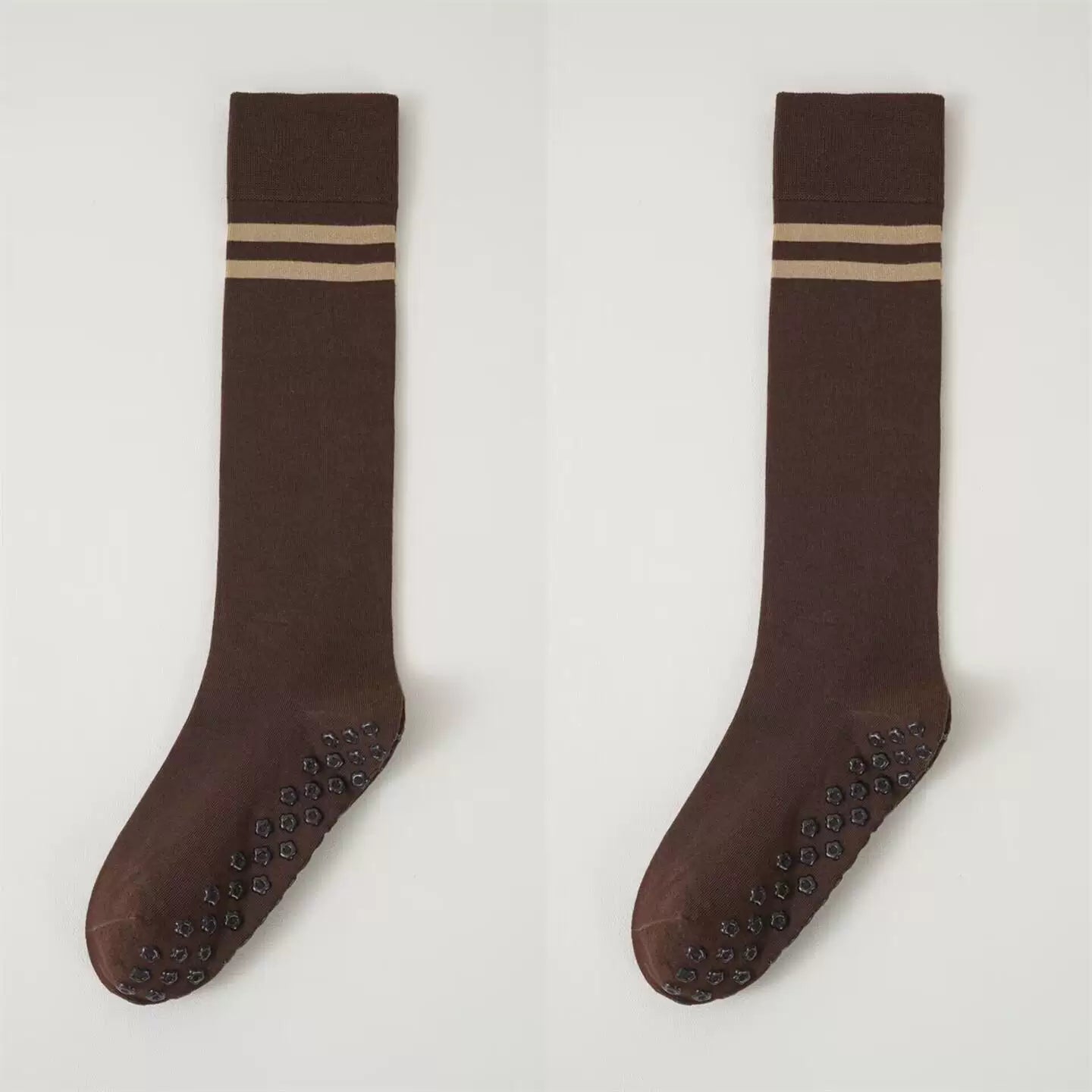 Findszx | Women’s Striped Long-Calf Yoga Socks with Grip for Pilates & Indoor Training