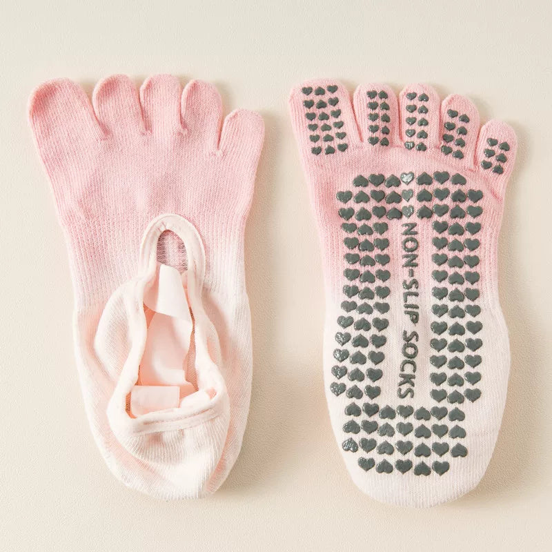 Findszx | Women’s Strapped Five-Toe Yoga Socks with Grip for Pilates, Dance & Indoor Fitness