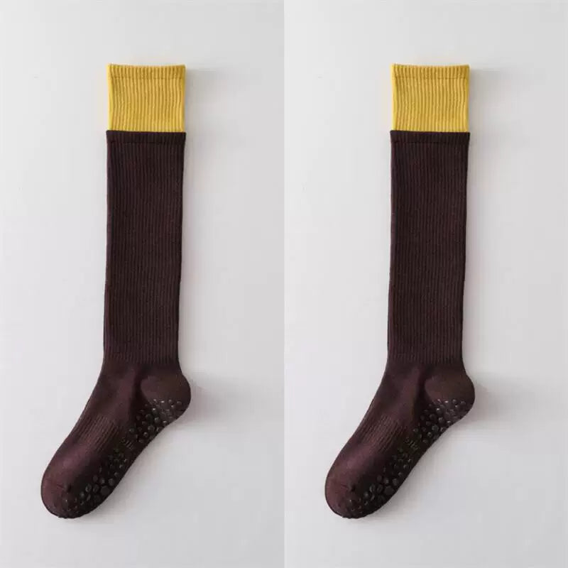 Findszx | Long Calf Yoga Socks with Double-Cuff Design, Indoor Activity & Pilates Wear