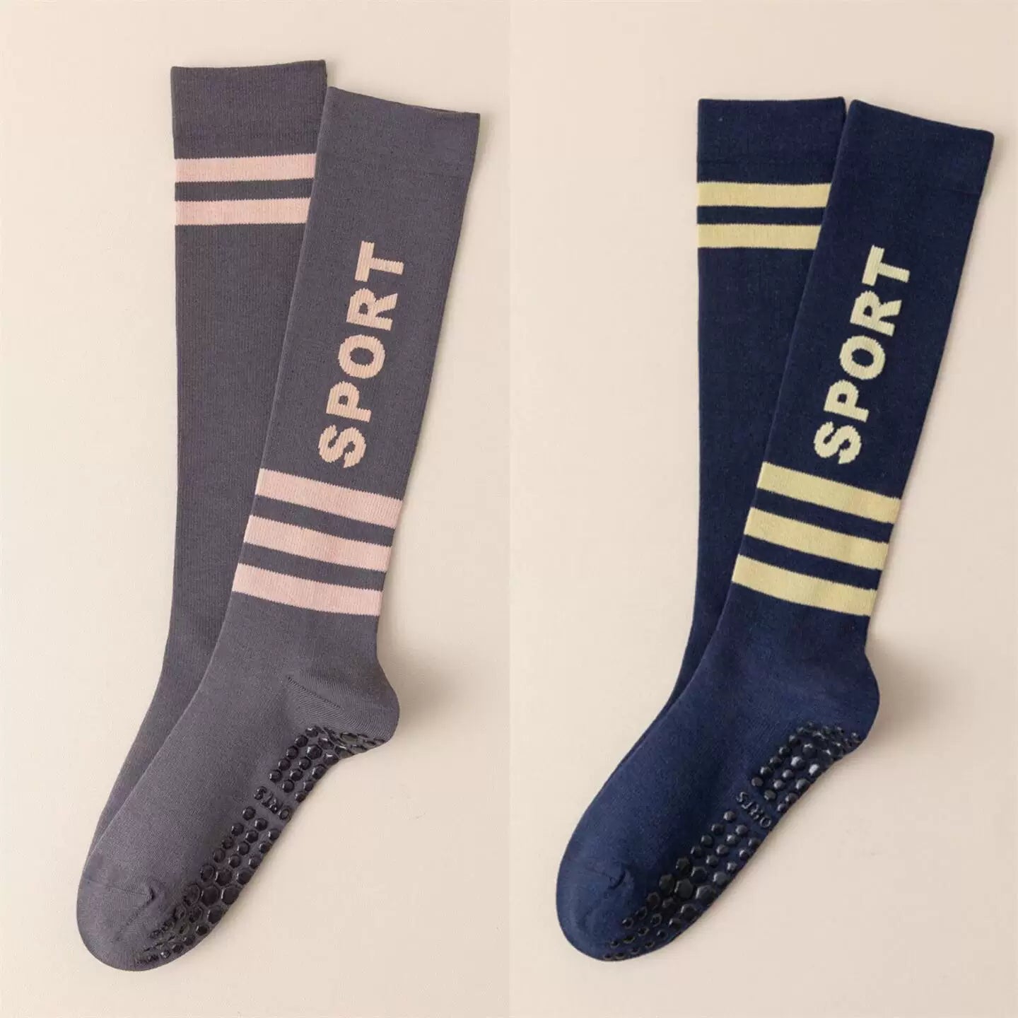 Findszx | Women’s Long-Calf Yoga Socks with Silicone Grip for Pilates & Indoor Fitness